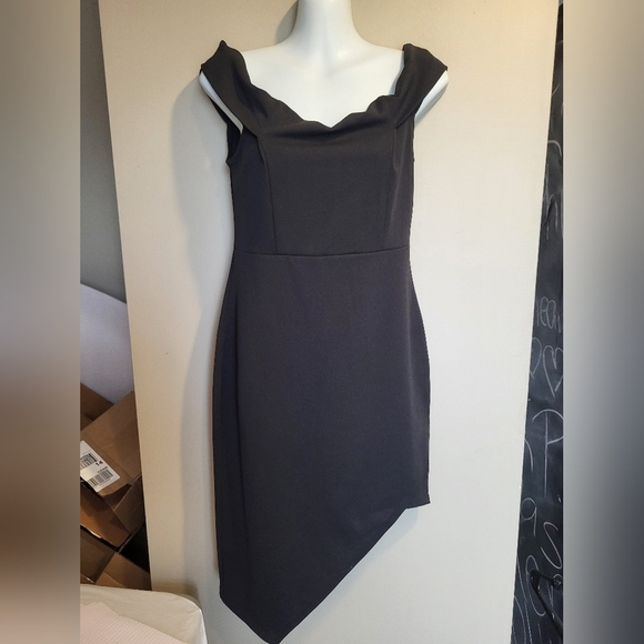 Charlotte Russe Elegant Black Asymmetrical Dress, Size Medium - Picture 1 of 4